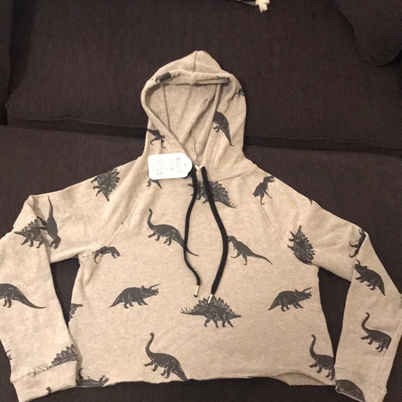 Tops - Cropped dinosaur sweatshirt NEW WITH TAGS